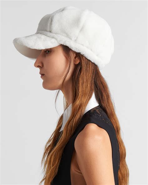 prada shearling cap